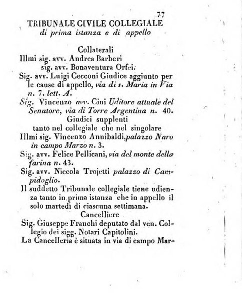 Almanacco letterario scientifico giudiziario commerciale artistico teatrale ec., ossia Grande raccolta di circa 10.000 indirizzi ... di persone