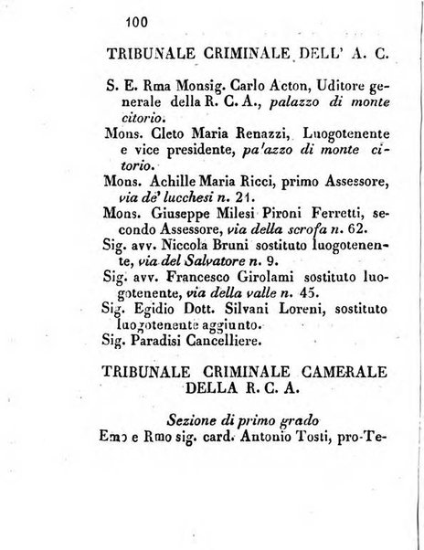 Almanacco letterario scientifico giudiziario commerciale artistico teatrale ec., ossia Grande raccolta di circa 10.000 indirizzi ... di persone