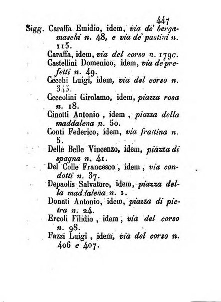 Almanacco letterario scientifico giudiziario commerciale artistico teatrale ec., ossia Grande raccolta di circa 10.000 indirizzi ... di persone