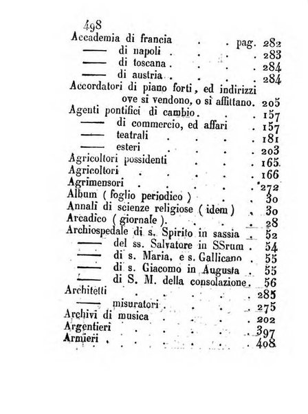 Almanacco letterario scientifico giudiziario commerciale artistico teatrale ec., ossia Grande raccolta di circa 10.000 indirizzi ... di persone