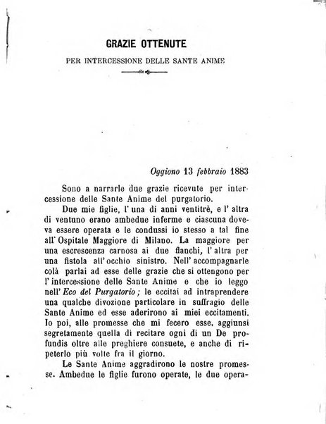 L'eco del Purgatorio pubblicazione mensuale indirizzata al suffragio de' fedeli defunti