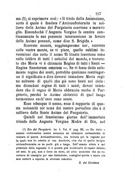 L'eco del Purgatorio pubblicazione mensuale indirizzata al suffragio de' fedeli defunti