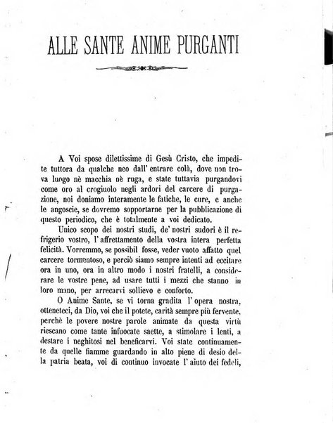 L'eco del Purgatorio pubblicazione mensuale indirizzata al suffragio de' fedeli defunti