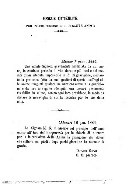 L'eco del Purgatorio pubblicazione mensuale indirizzata al suffragio de' fedeli defunti