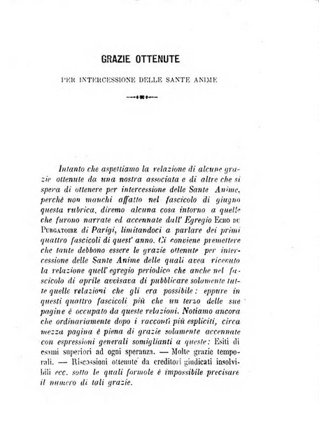 L'eco del Purgatorio pubblicazione mensuale indirizzata al suffragio de' fedeli defunti