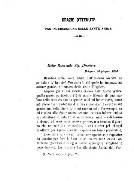 L'eco del Purgatorio pubblicazione mensuale indirizzata al suffragio de' fedeli defunti