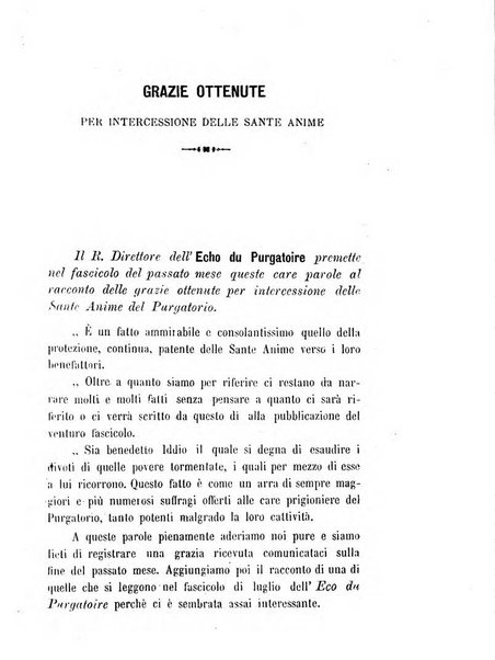 L'eco del Purgatorio pubblicazione mensuale indirizzata al suffragio de' fedeli defunti