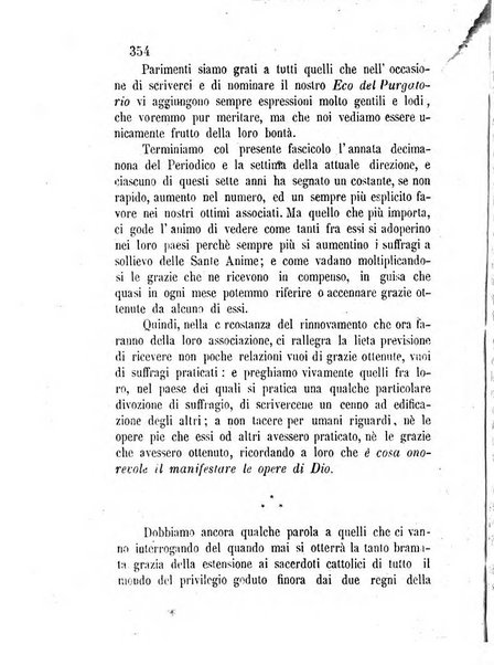 L'eco del Purgatorio pubblicazione mensuale indirizzata al suffragio de' fedeli defunti