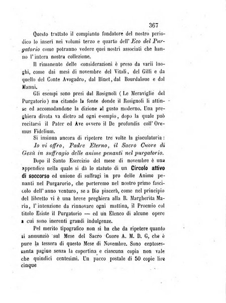 L'eco del Purgatorio pubblicazione mensuale indirizzata al suffragio de' fedeli defunti