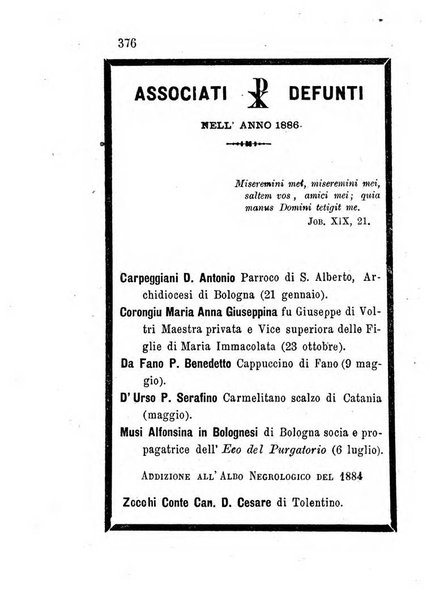 L'eco del Purgatorio pubblicazione mensuale indirizzata al suffragio de' fedeli defunti