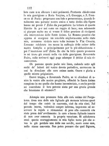 L'eco del Purgatorio pubblicazione mensuale indirizzata al suffragio de' fedeli defunti