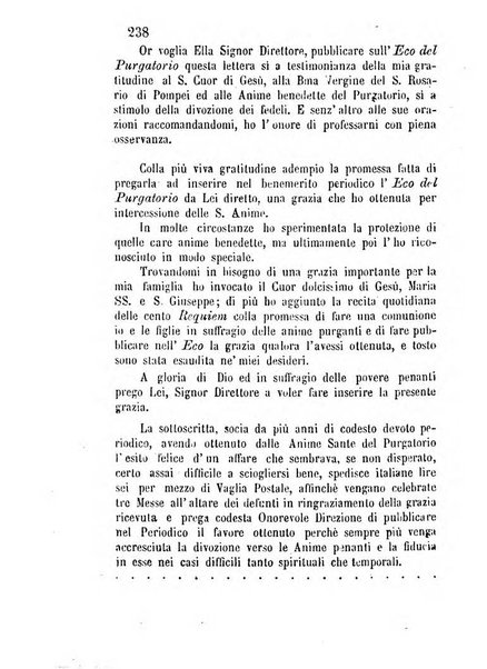 L'eco del Purgatorio pubblicazione mensuale indirizzata al suffragio de' fedeli defunti