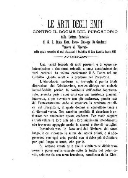 L'eco del Purgatorio pubblicazione mensuale indirizzata al suffragio de' fedeli defunti