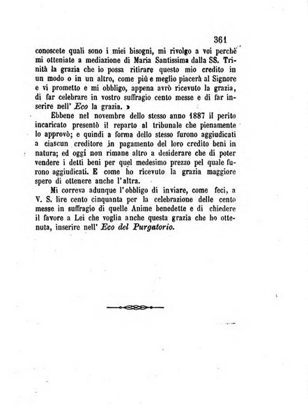 L'eco del Purgatorio pubblicazione mensuale indirizzata al suffragio de' fedeli defunti