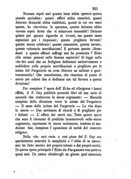 L'eco del Purgatorio pubblicazione mensuale indirizzata al suffragio de' fedeli defunti