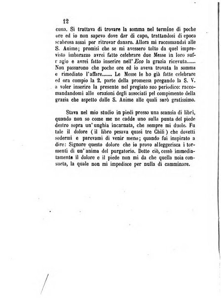 L'eco del Purgatorio pubblicazione mensuale indirizzata al suffragio de' fedeli defunti