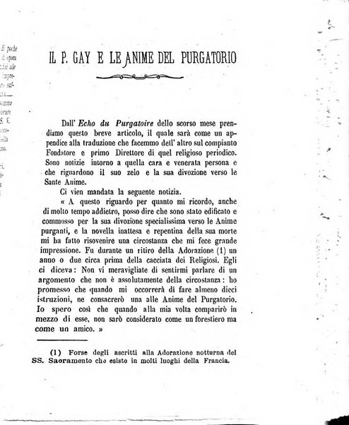 L'eco del Purgatorio pubblicazione mensuale indirizzata al suffragio de' fedeli defunti