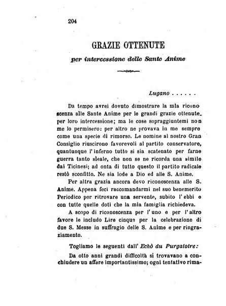 L'eco del Purgatorio pubblicazione mensuale indirizzata al suffragio de' fedeli defunti