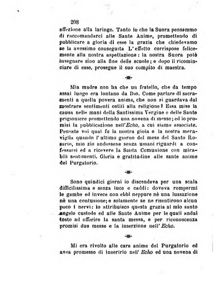 L'eco del Purgatorio pubblicazione mensuale indirizzata al suffragio de' fedeli defunti