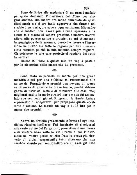 L'eco del Purgatorio pubblicazione mensuale indirizzata al suffragio de' fedeli defunti