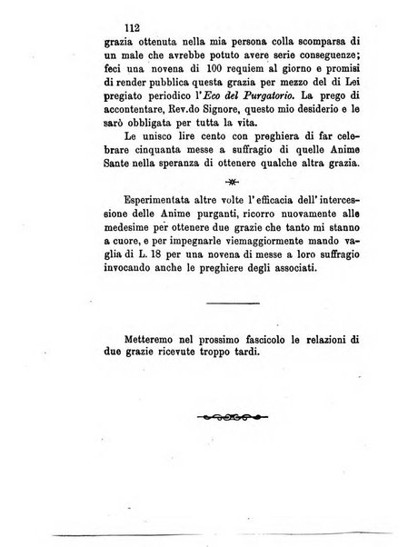 L'eco del Purgatorio pubblicazione mensuale indirizzata al suffragio de' fedeli defunti