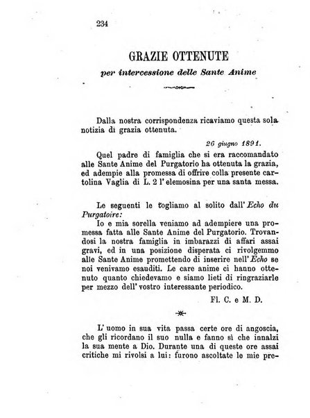 L'eco del Purgatorio pubblicazione mensuale indirizzata al suffragio de' fedeli defunti