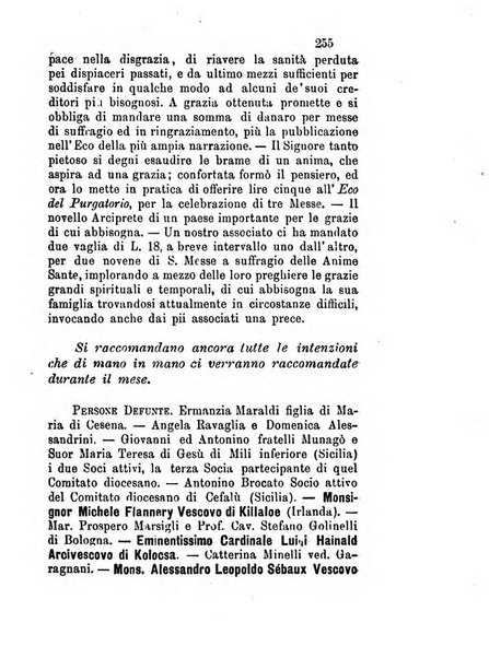 L'eco del Purgatorio pubblicazione mensuale indirizzata al suffragio de' fedeli defunti