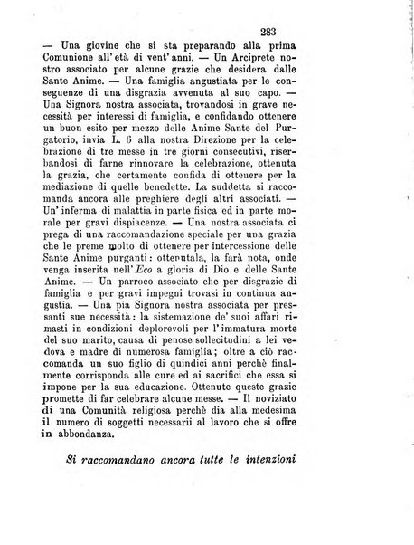 L'eco del Purgatorio pubblicazione mensuale indirizzata al suffragio de' fedeli defunti