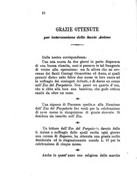 L'eco del Purgatorio pubblicazione mensuale indirizzata al suffragio de' fedeli defunti