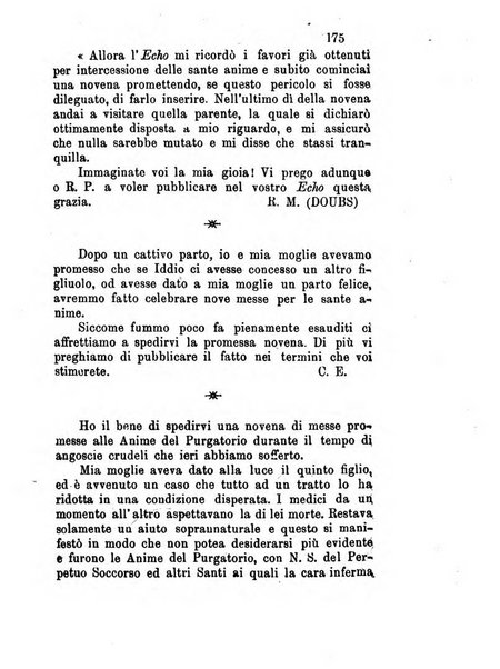 L'eco del Purgatorio pubblicazione mensuale indirizzata al suffragio de' fedeli defunti