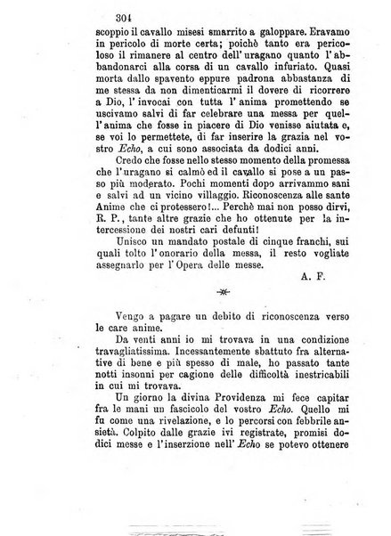 L'eco del Purgatorio pubblicazione mensuale indirizzata al suffragio de' fedeli defunti