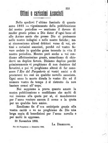 L'eco del Purgatorio pubblicazione mensuale indirizzata al suffragio de' fedeli defunti