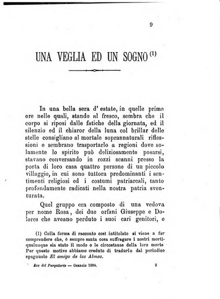 L'eco del Purgatorio pubblicazione mensuale indirizzata al suffragio de' fedeli defunti