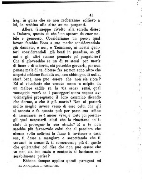 L'eco del Purgatorio pubblicazione mensuale indirizzata al suffragio de' fedeli defunti