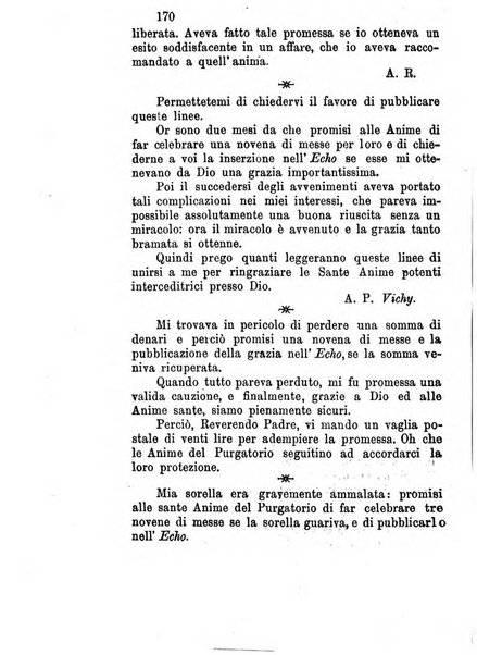 L'eco del Purgatorio pubblicazione mensuale indirizzata al suffragio de' fedeli defunti