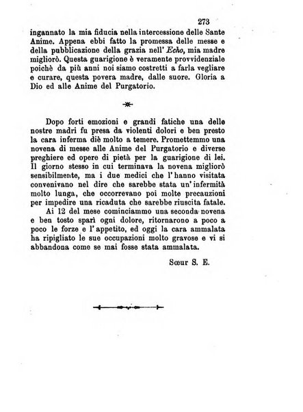 L'eco del Purgatorio pubblicazione mensuale indirizzata al suffragio de' fedeli defunti