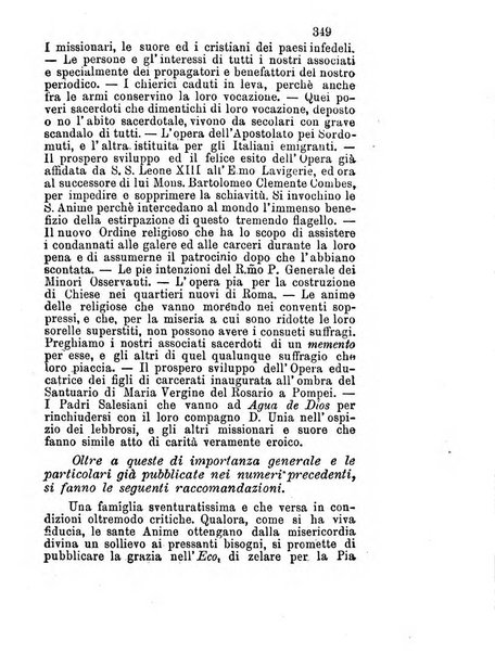 L'eco del Purgatorio pubblicazione mensuale indirizzata al suffragio de' fedeli defunti