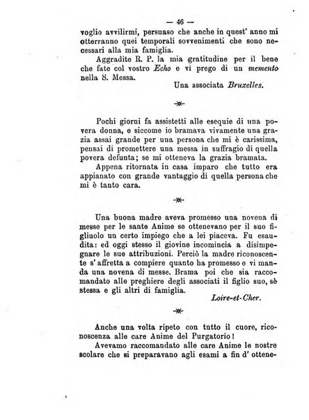 L'eco del Purgatorio pubblicazione mensuale indirizzata al suffragio de' fedeli defunti