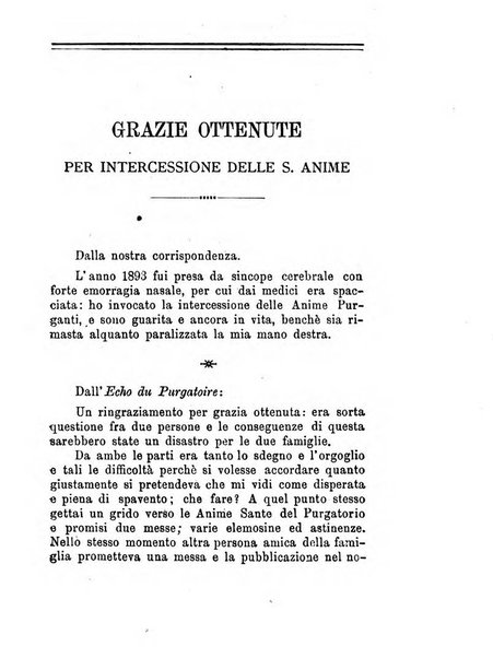 L'eco del Purgatorio pubblicazione mensuale indirizzata al suffragio de' fedeli defunti