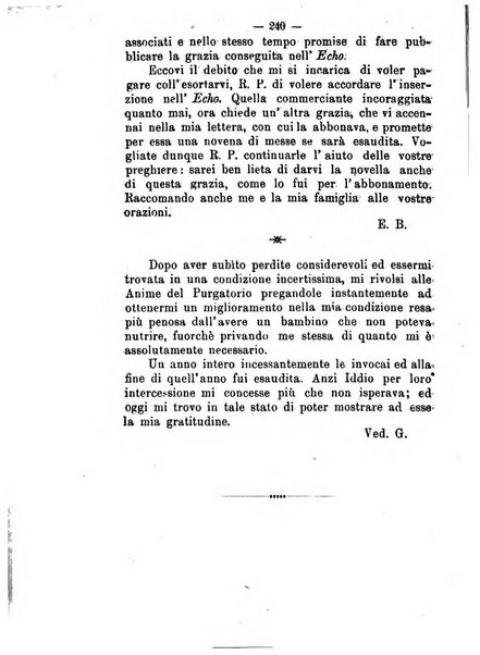 L'eco del Purgatorio pubblicazione mensuale indirizzata al suffragio de' fedeli defunti