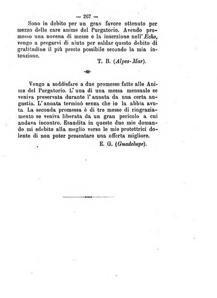 L'eco del Purgatorio pubblicazione mensuale indirizzata al suffragio de' fedeli defunti