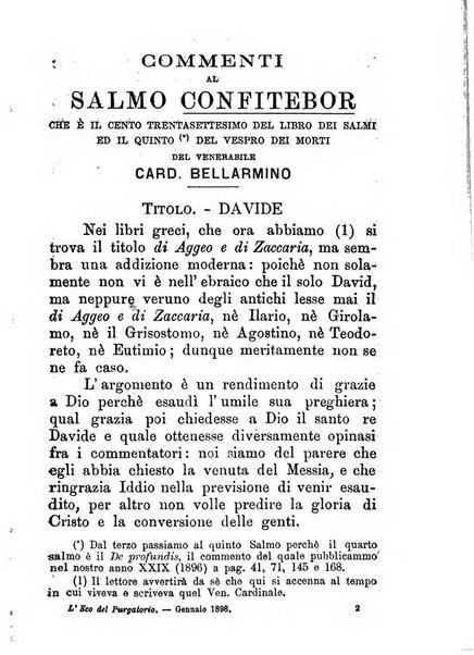 L'eco del Purgatorio pubblicazione mensuale indirizzata al suffragio de' fedeli defunti