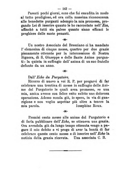 L'eco del Purgatorio pubblicazione mensuale indirizzata al suffragio de' fedeli defunti