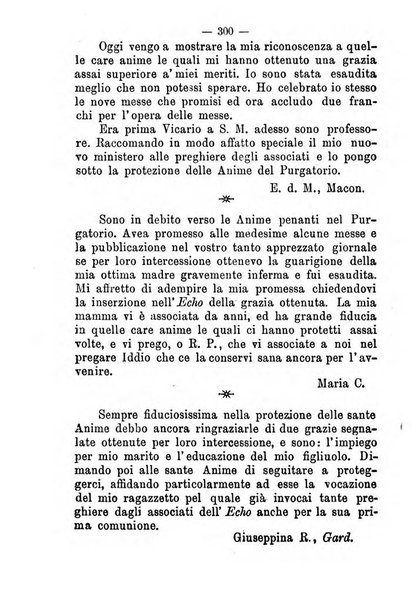 L'eco del Purgatorio pubblicazione mensuale indirizzata al suffragio de' fedeli defunti