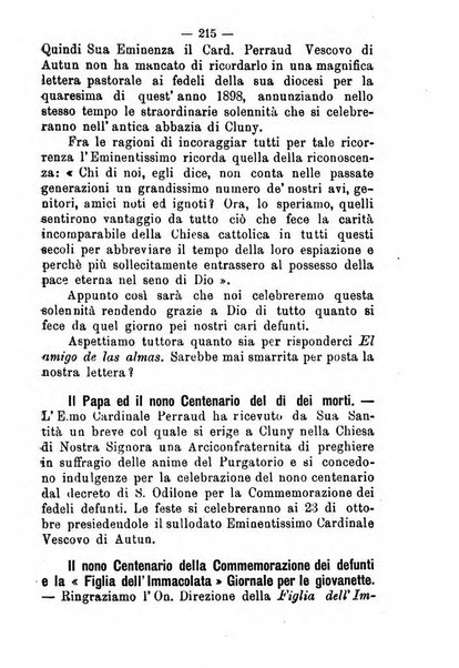 L'eco del Purgatorio pubblicazione mensuale indirizzata al suffragio de' fedeli defunti