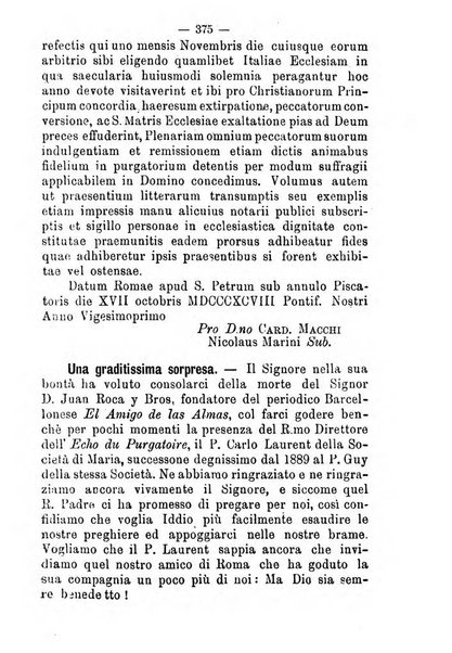 L'eco del Purgatorio pubblicazione mensuale indirizzata al suffragio de' fedeli defunti