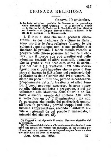 Letture cattoliche di Genova