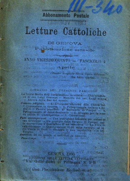 Letture cattoliche di Genova