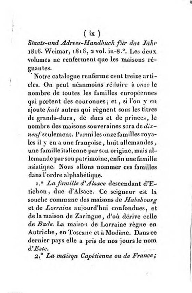 Annuaire généalogique et historique renfermant des détails sur toutes les Maisons Souveraine d'Europe