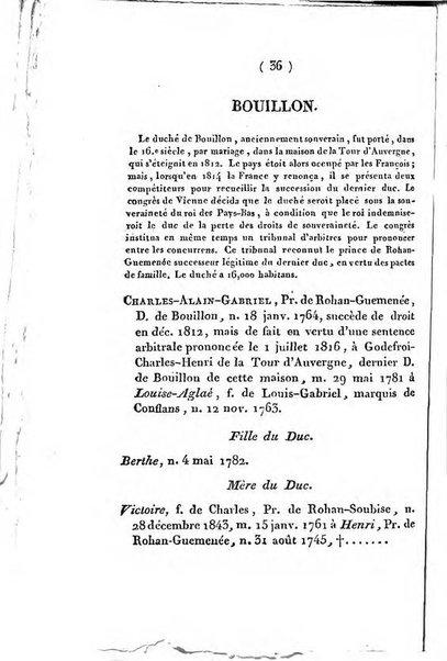 Annuaire généalogique et historique renfermant des détails sur toutes les Maisons Souveraine d'Europe